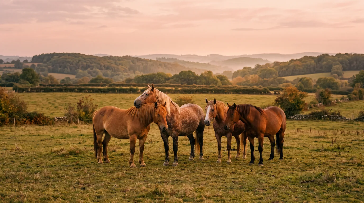 Les chevaux du Les Ecuries de Novert en liberté, Corrèze